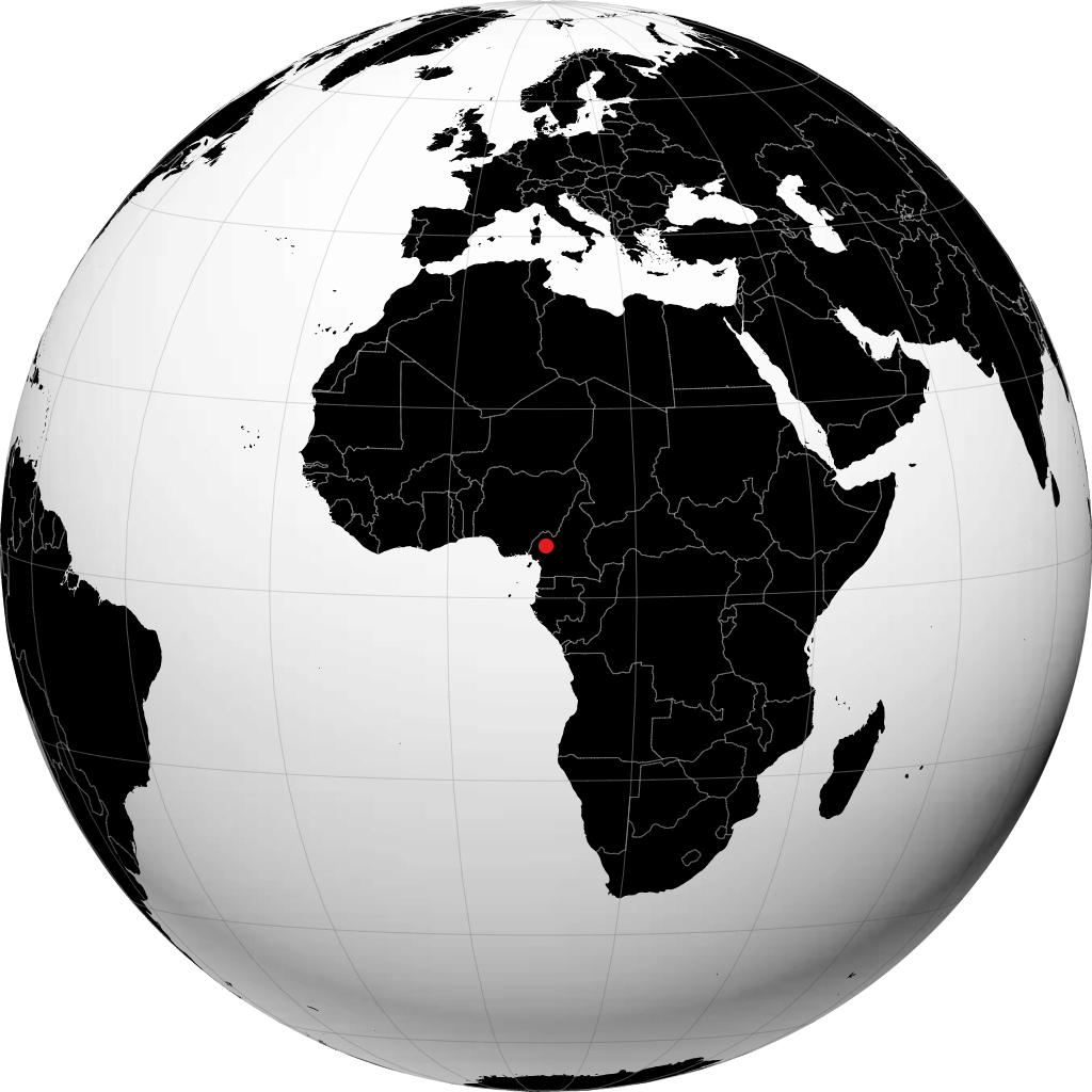 Bafoussam auf dem Globus