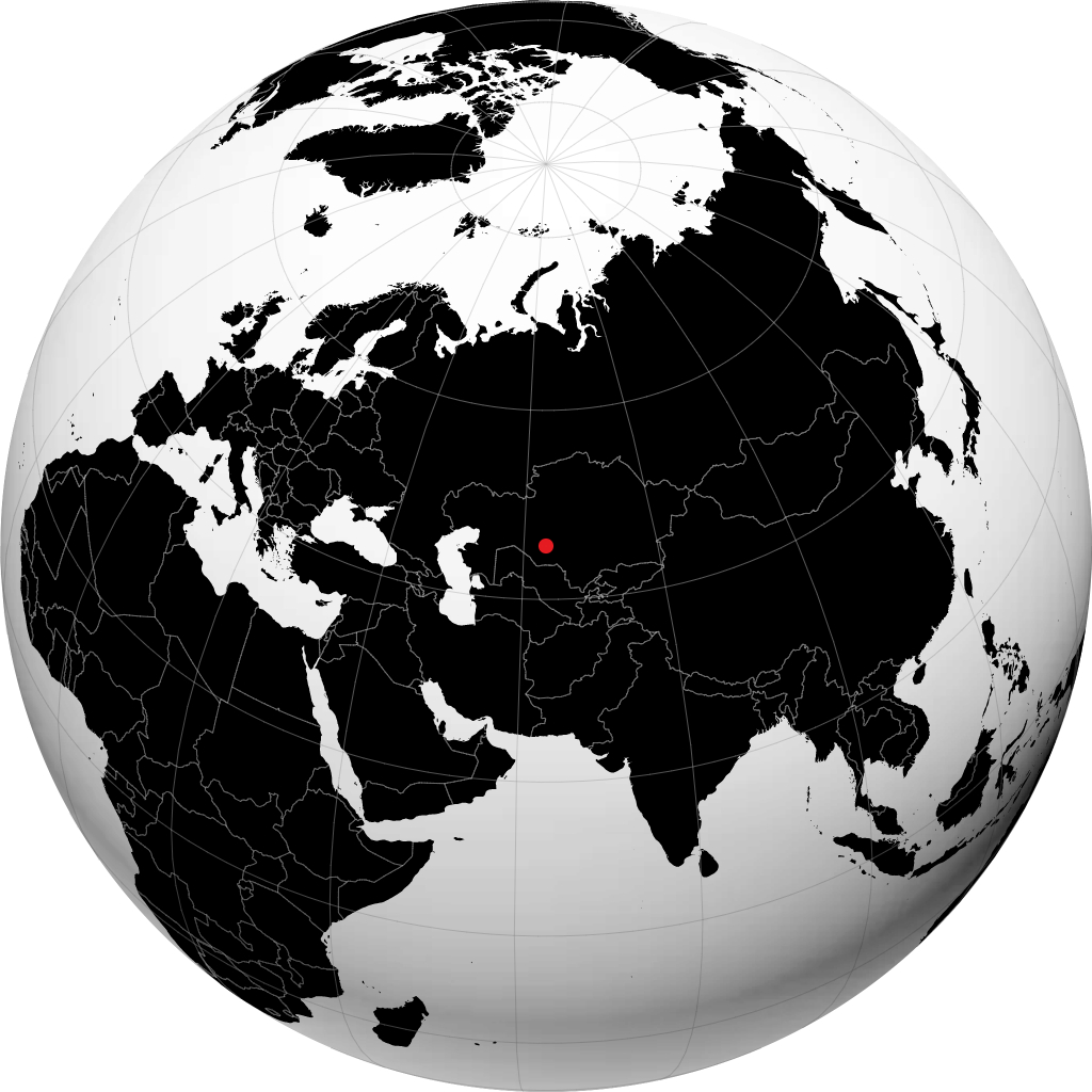 Baikonur auf dem Globus