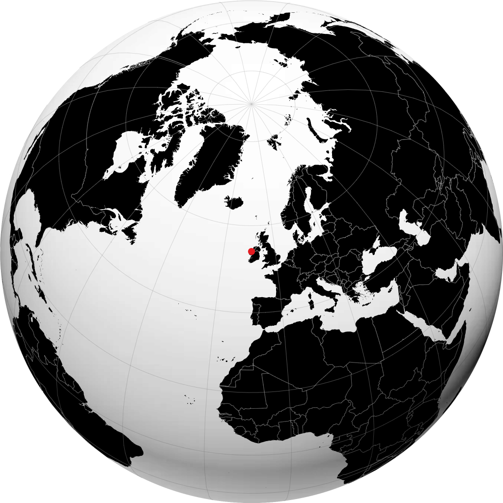 Ballina auf dem Globus