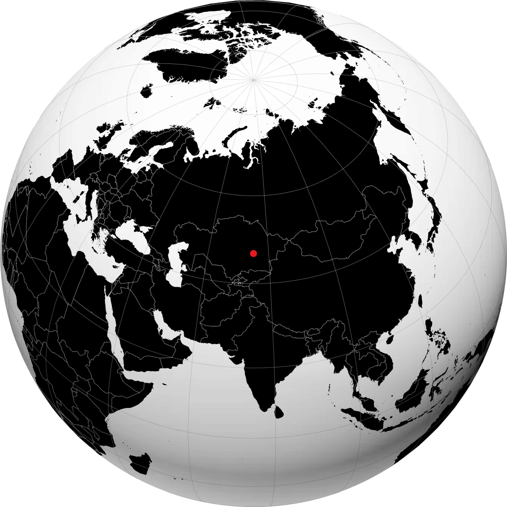 Balqash auf dem Globus