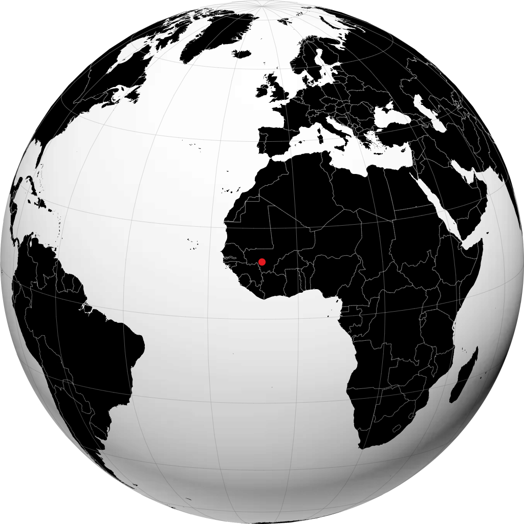 Bamako auf dem Globus