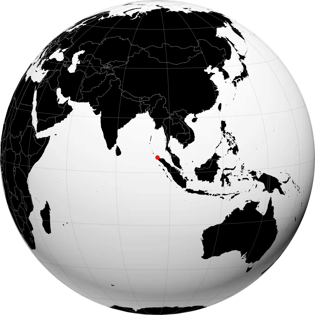 Banda Aceh auf dem Globus