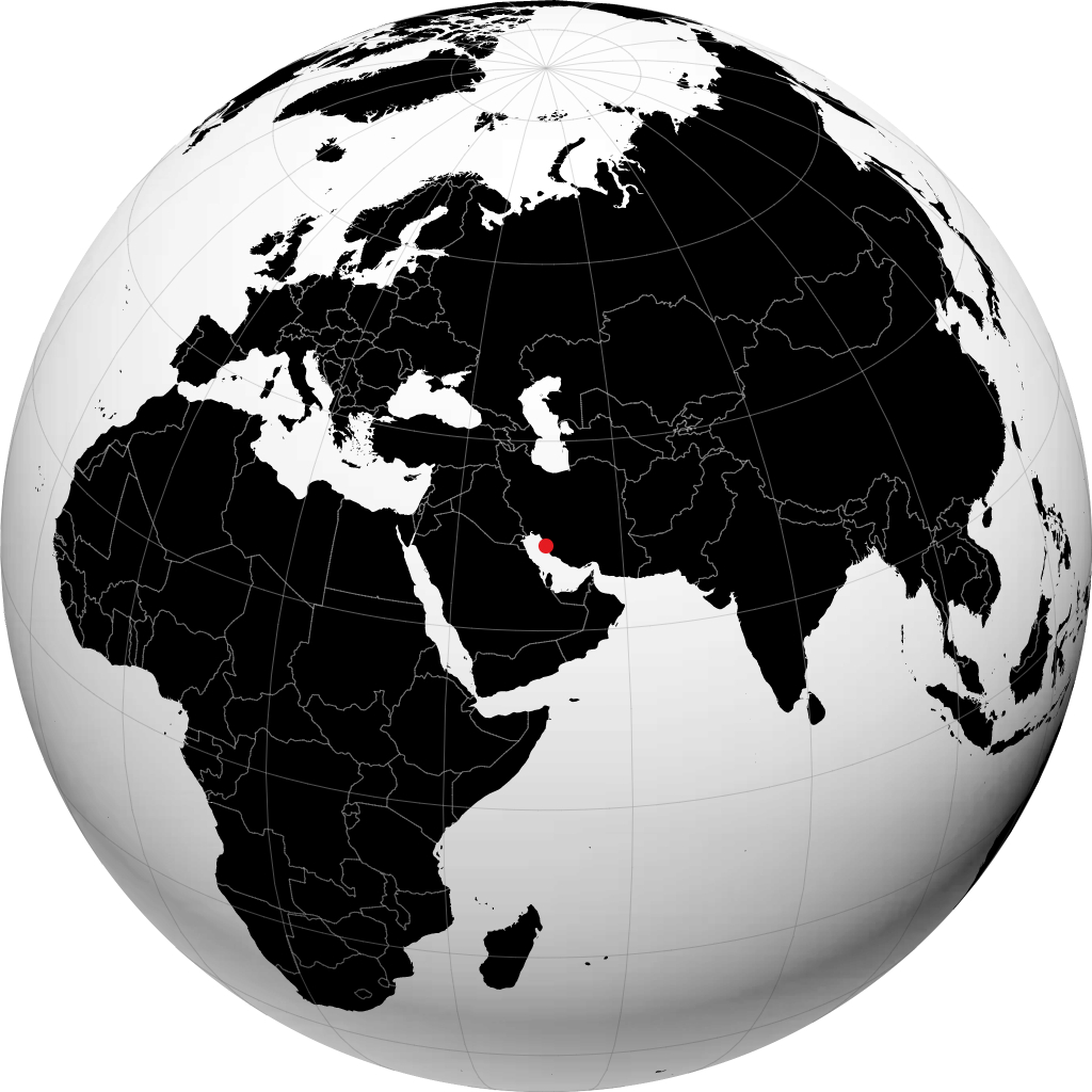 Bandar Bushehr auf dem Globus