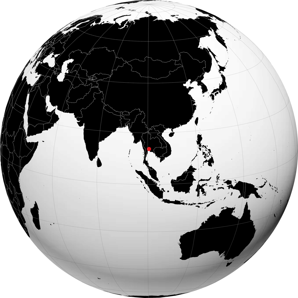 Bangkok auf dem Globus