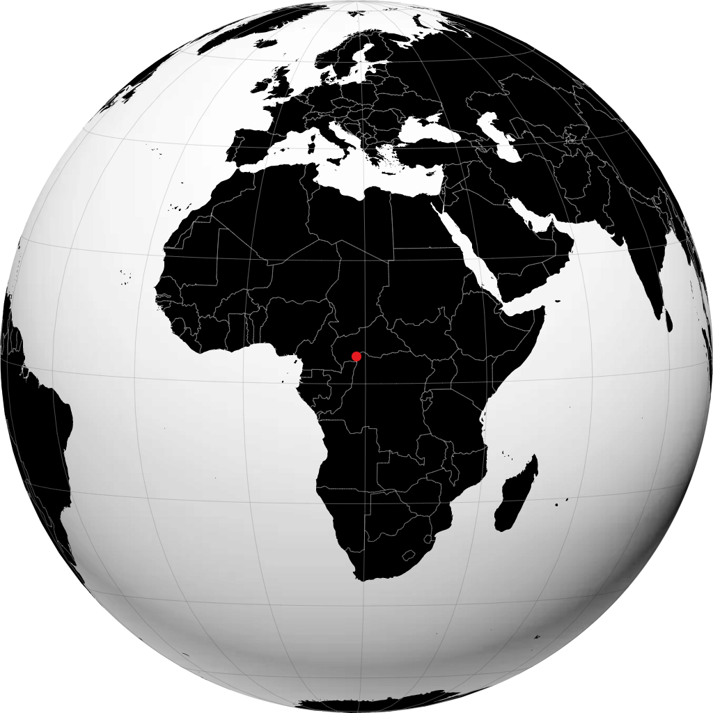 Bangui auf dem Globus