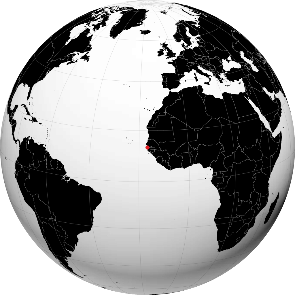 Banjul auf dem Globus
