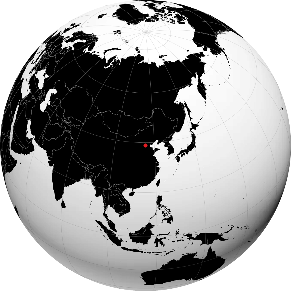 Baoding auf dem Globus