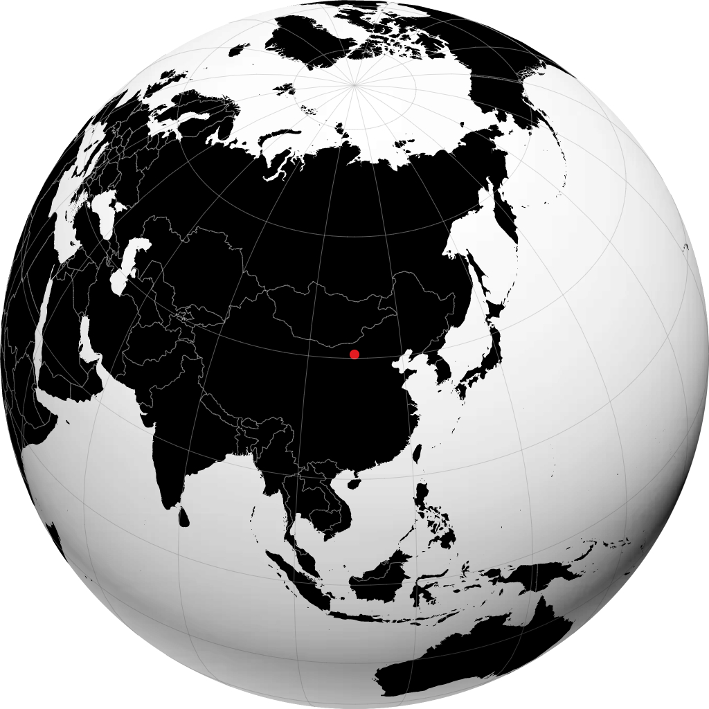 Baotou auf dem Globus