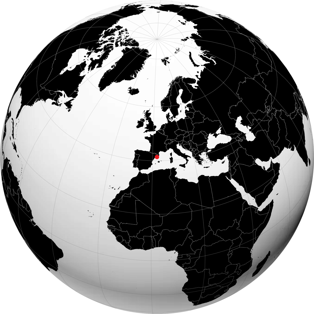 Barcelona auf dem Globus