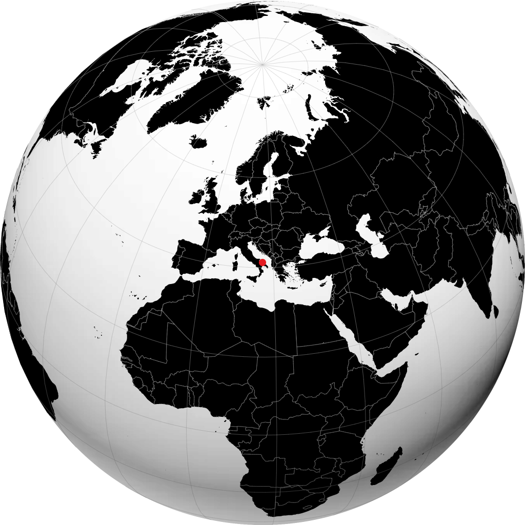 Bari auf dem Globus