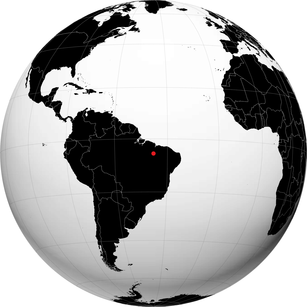 Barra do Corda auf dem Globus