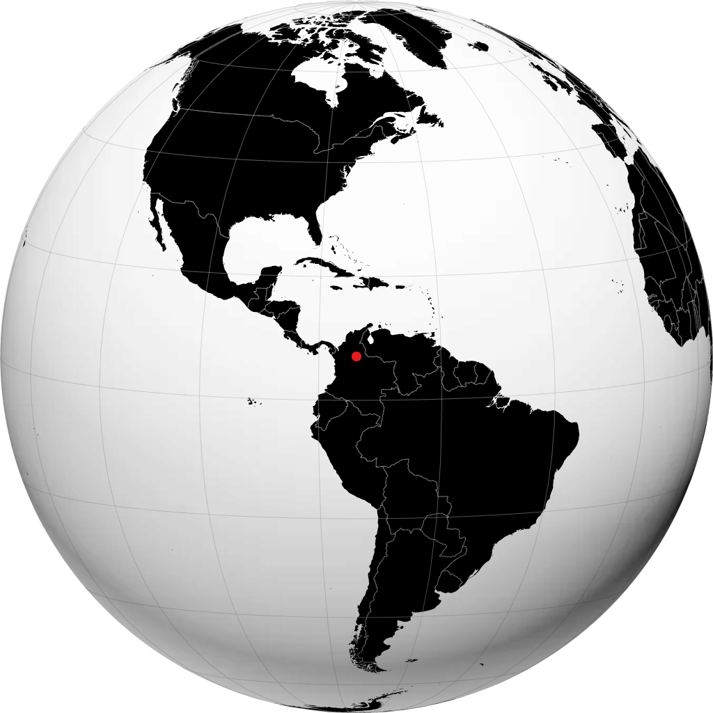 Barrancabermeja auf dem Globus