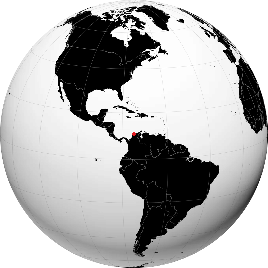 Barranquilla auf dem Globus