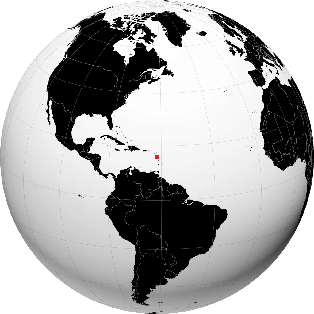Basse-Terre auf dem Globus