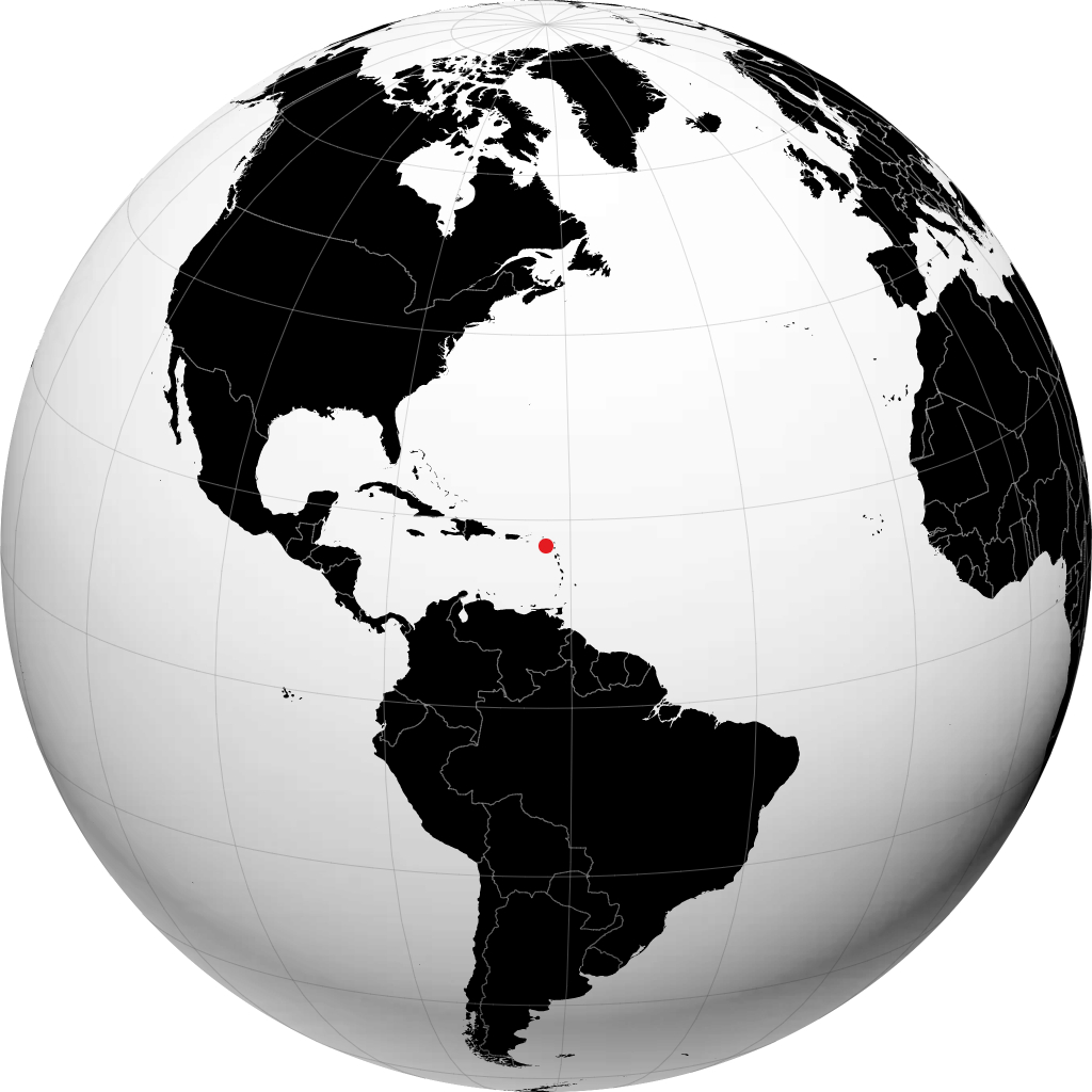 Basseterre auf dem Globus