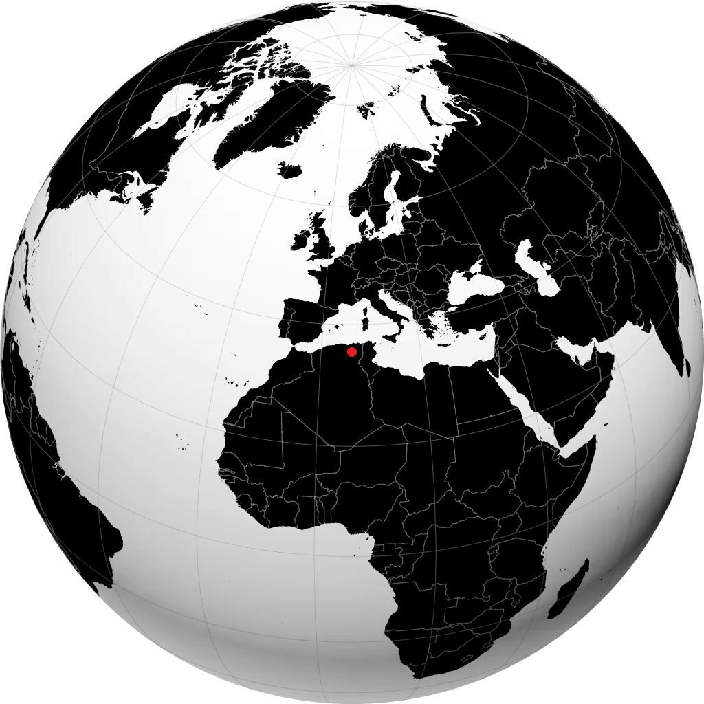 Batna auf dem Globus