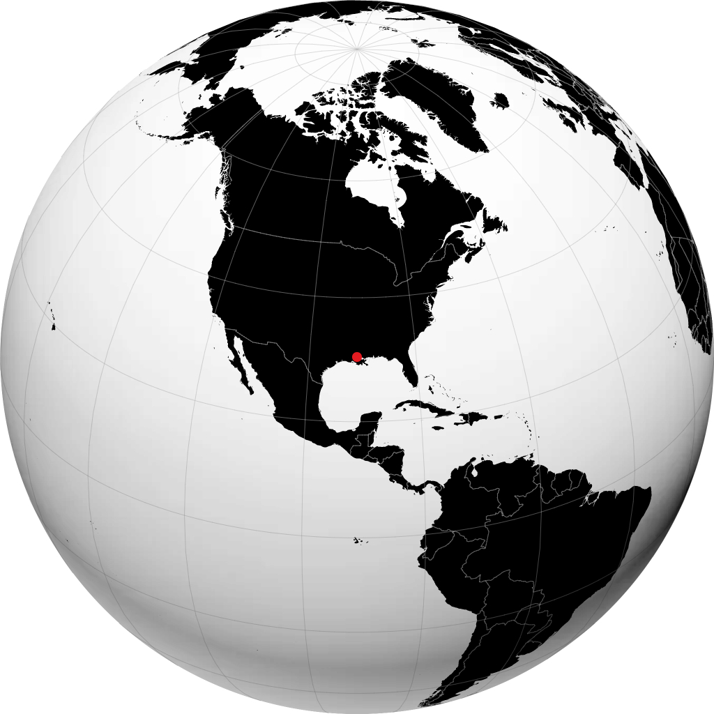 Baton Rouge auf dem Globus