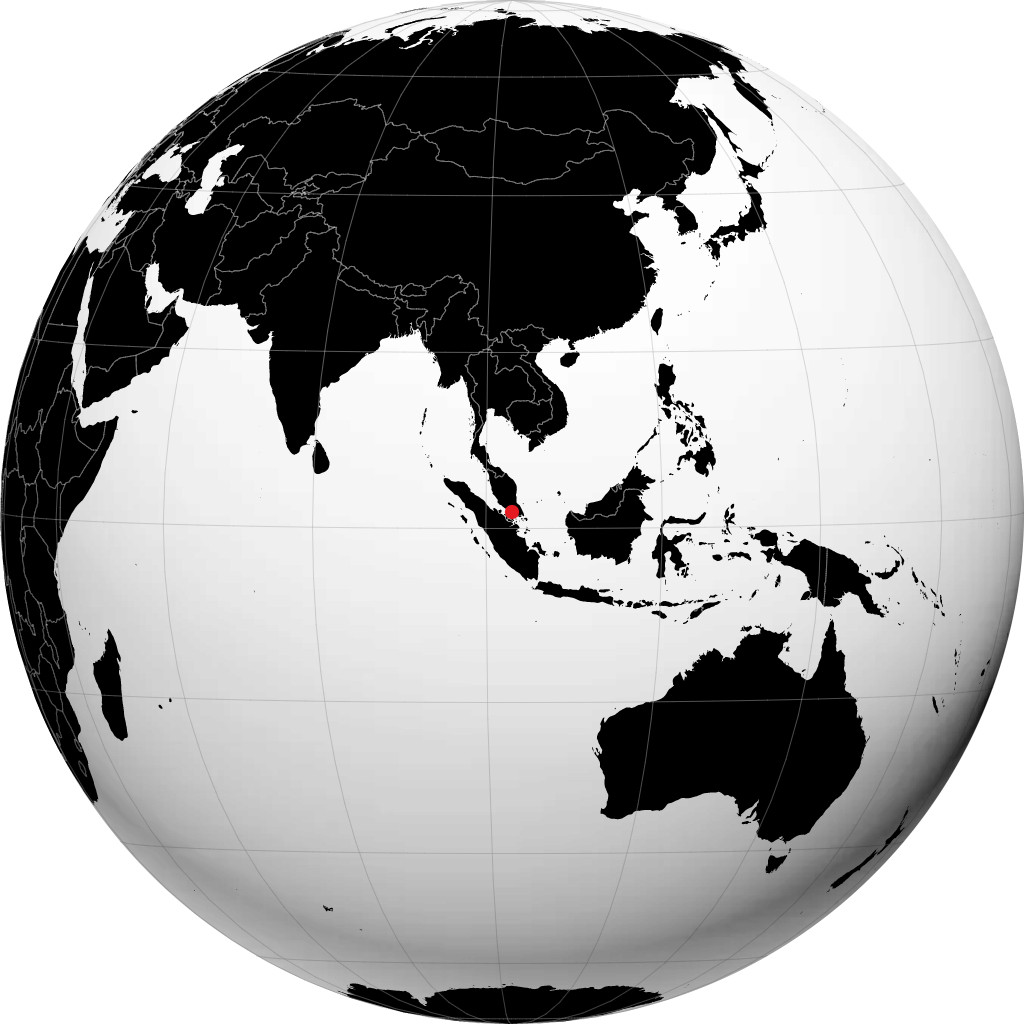 Batu Pahat auf dem Globus