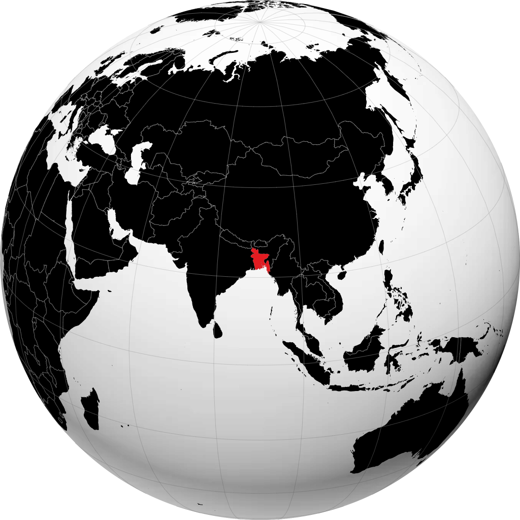 Bangladesch auf dem Globus