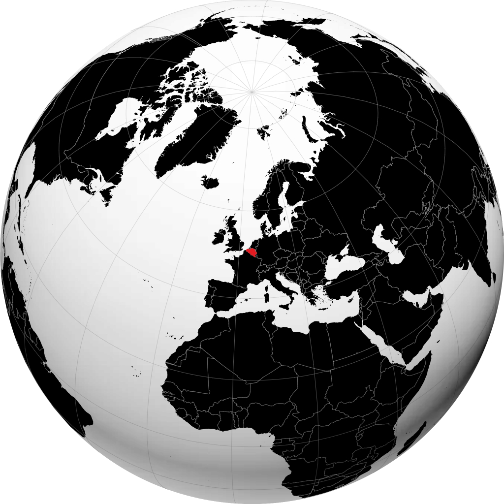 Belgien auf dem Globus