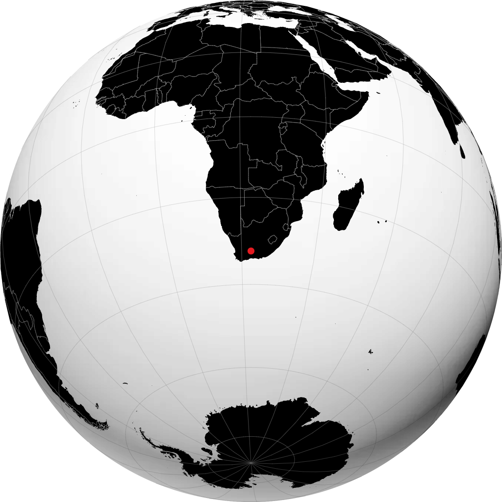 Beaufort West auf dem Globus
