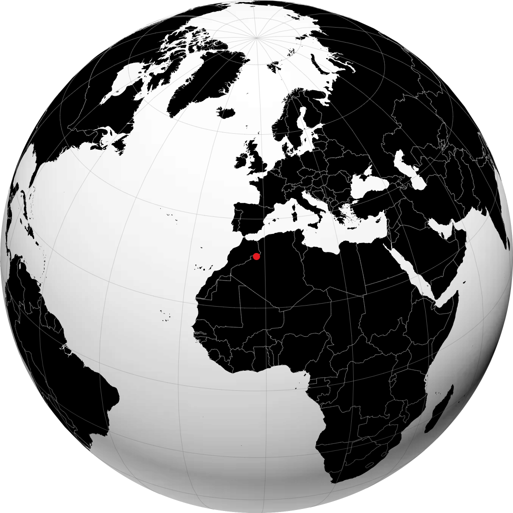 Béchar auf dem Globus