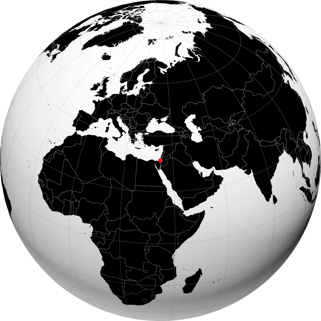 Beersheba auf dem Globus