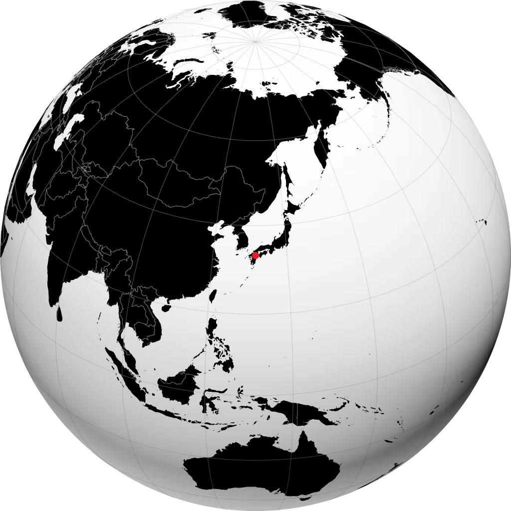 Beppu auf dem Globus