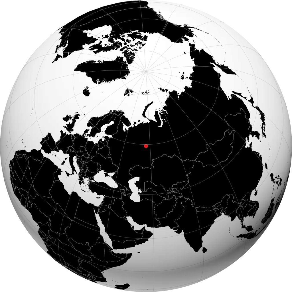 Berezniki auf dem Globus