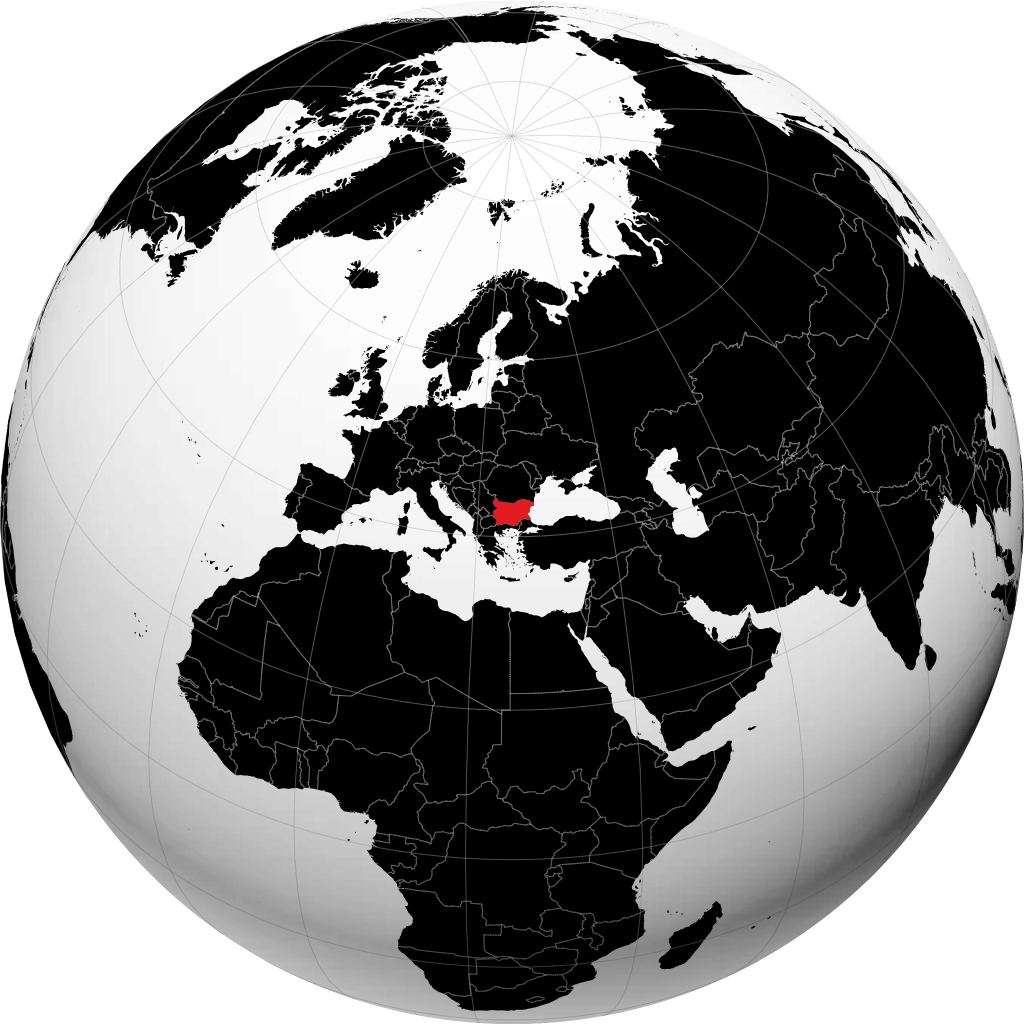 Bulgarien auf dem Globus