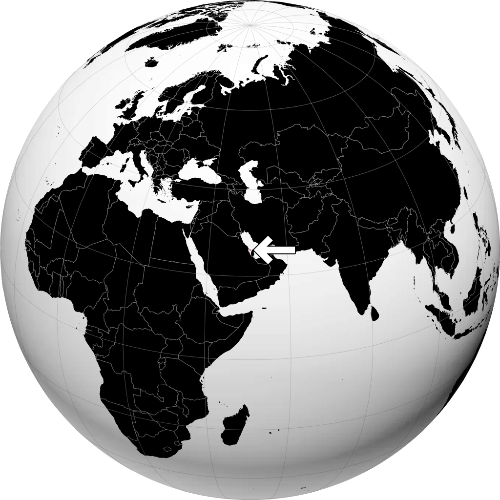 Bahrain auf dem Globus
