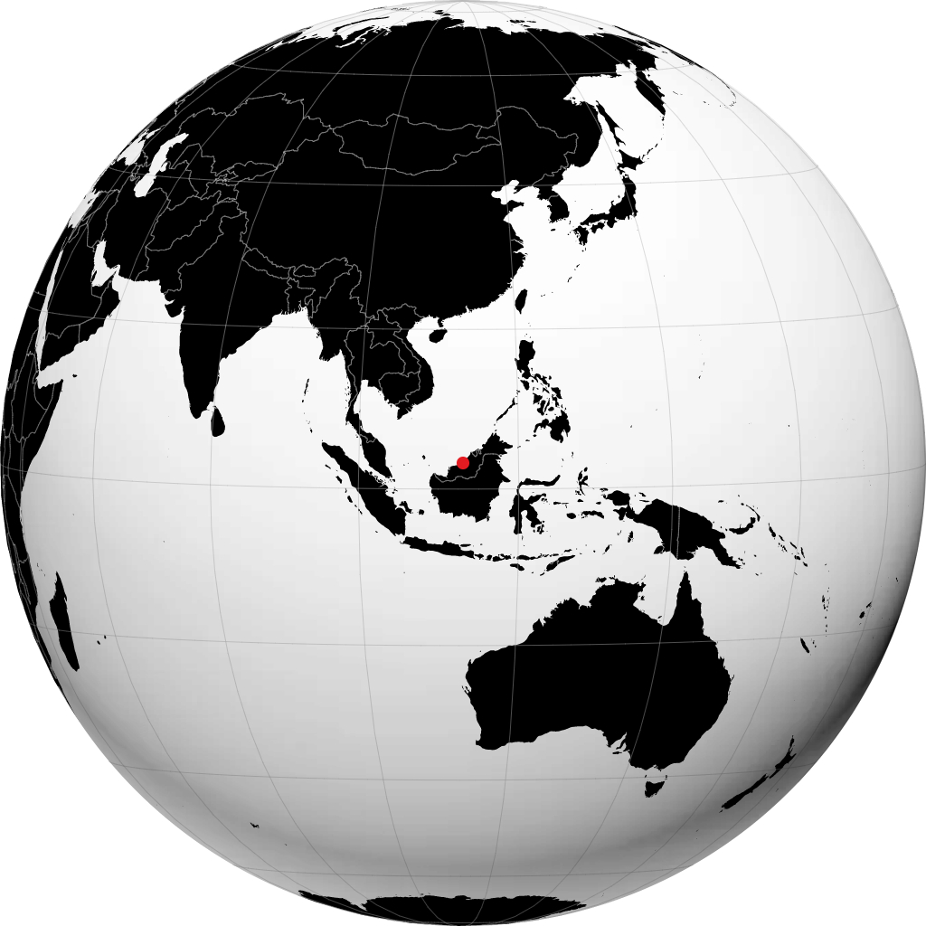 Bintulu auf dem Globus