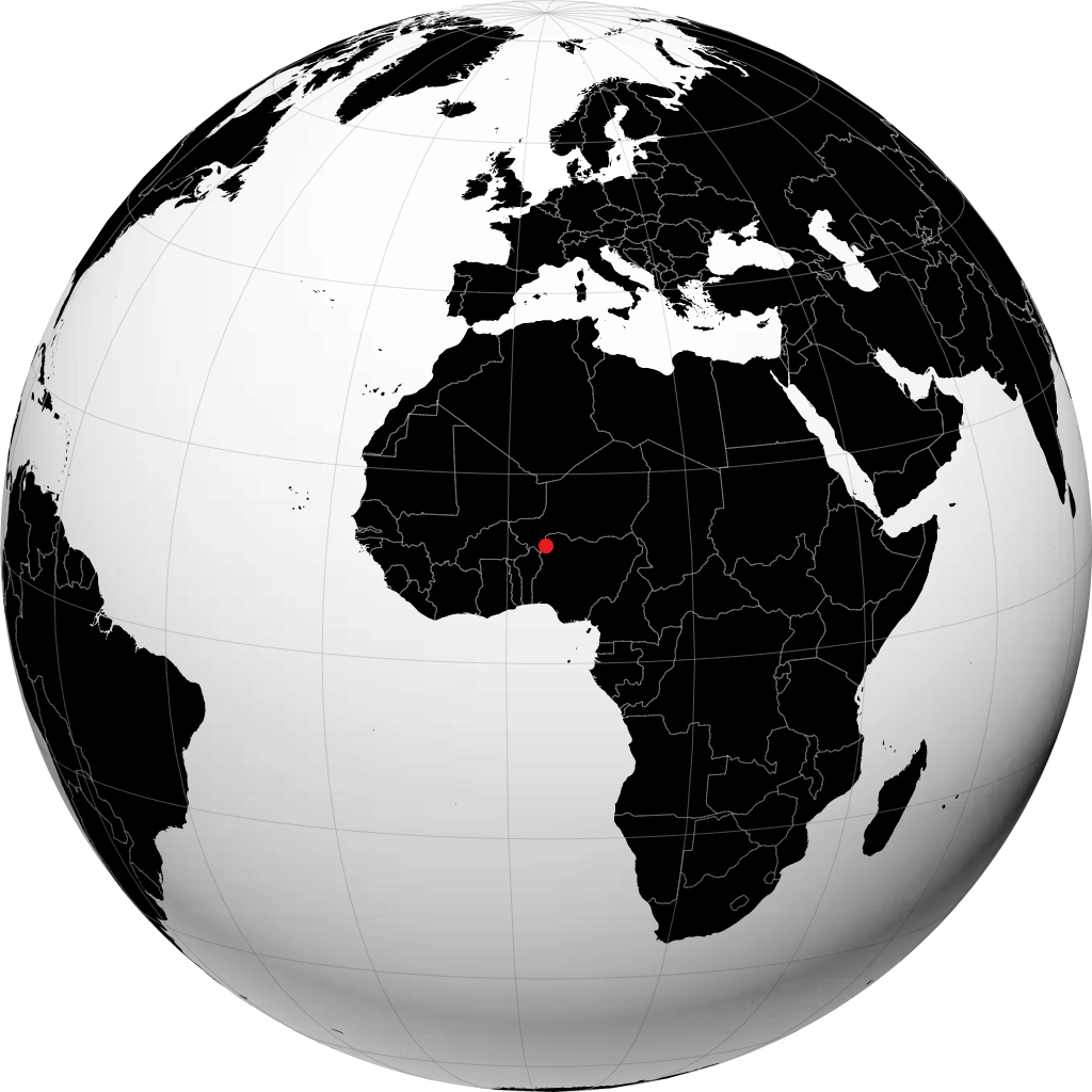 Birnin Kebbi auf dem Globus