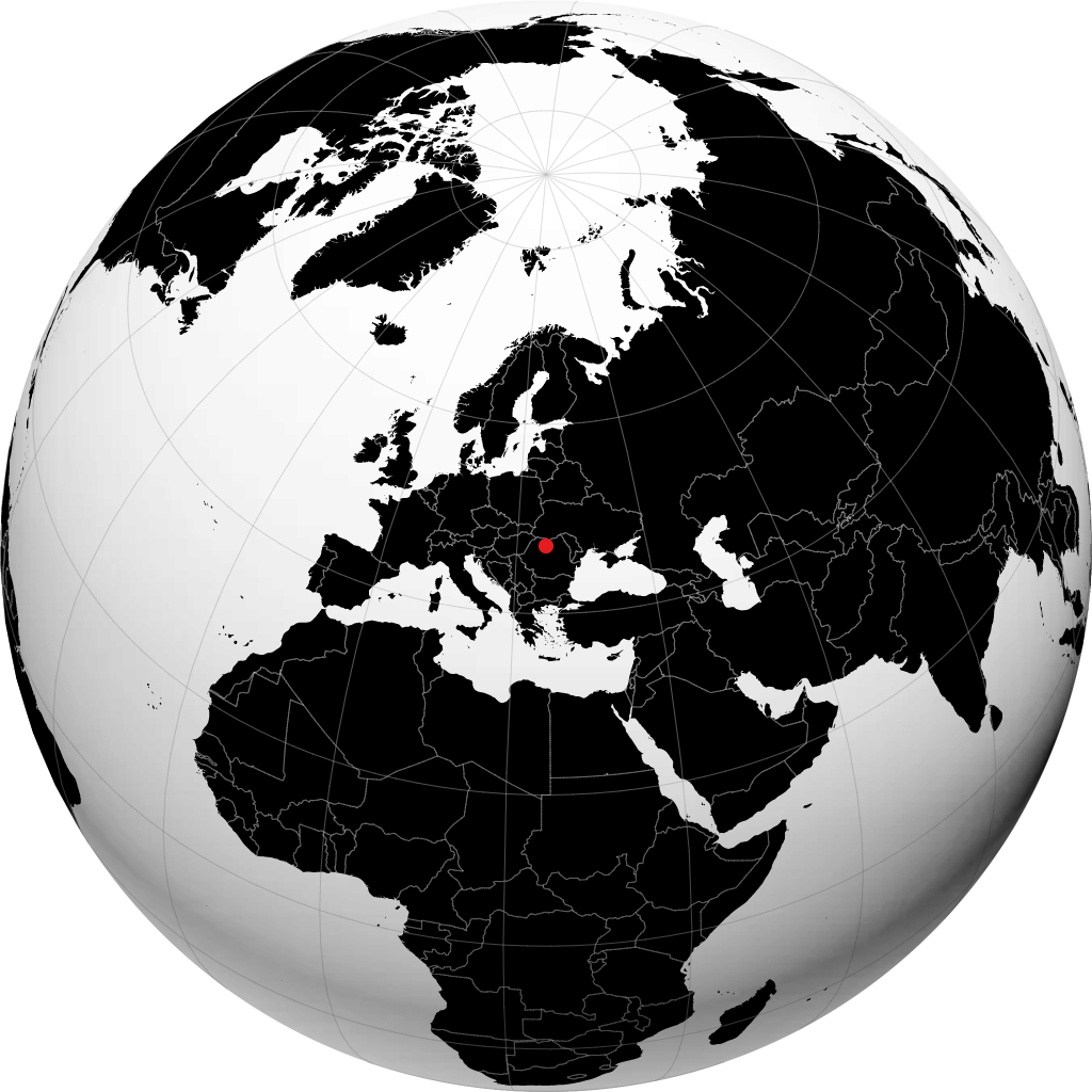 Bistritz auf dem Globus