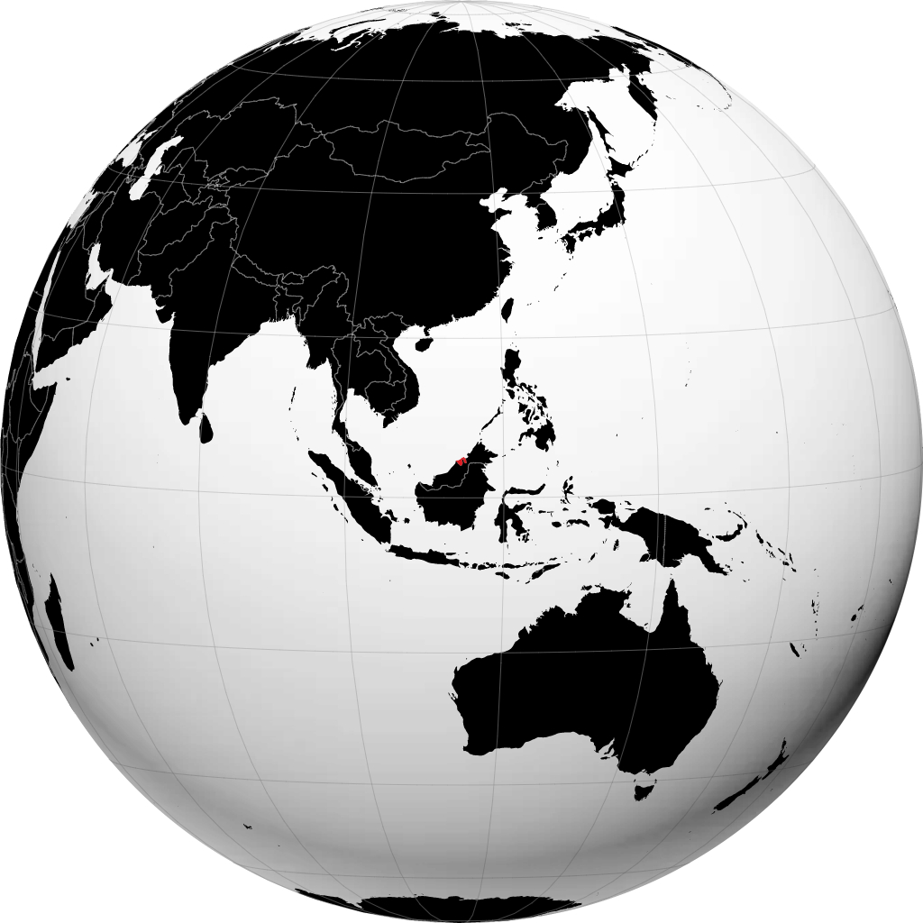 Brunei auf dem Globus