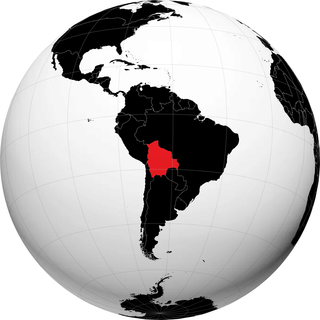Bolivien auf dem Globus