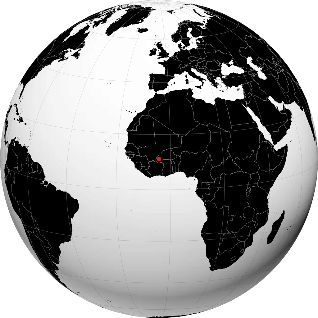 Bobo-Dioulasso auf dem Globus