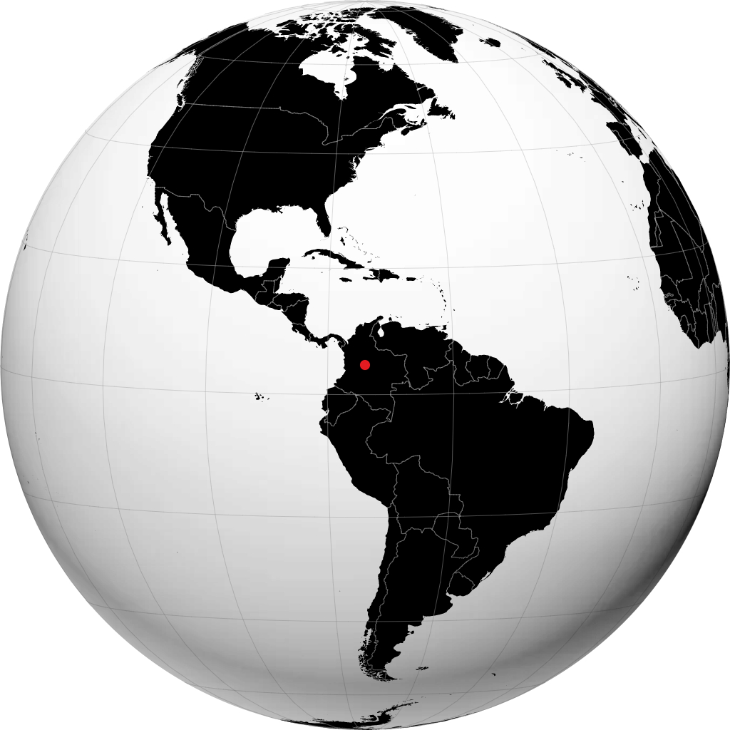 Bogotá auf dem Globus
