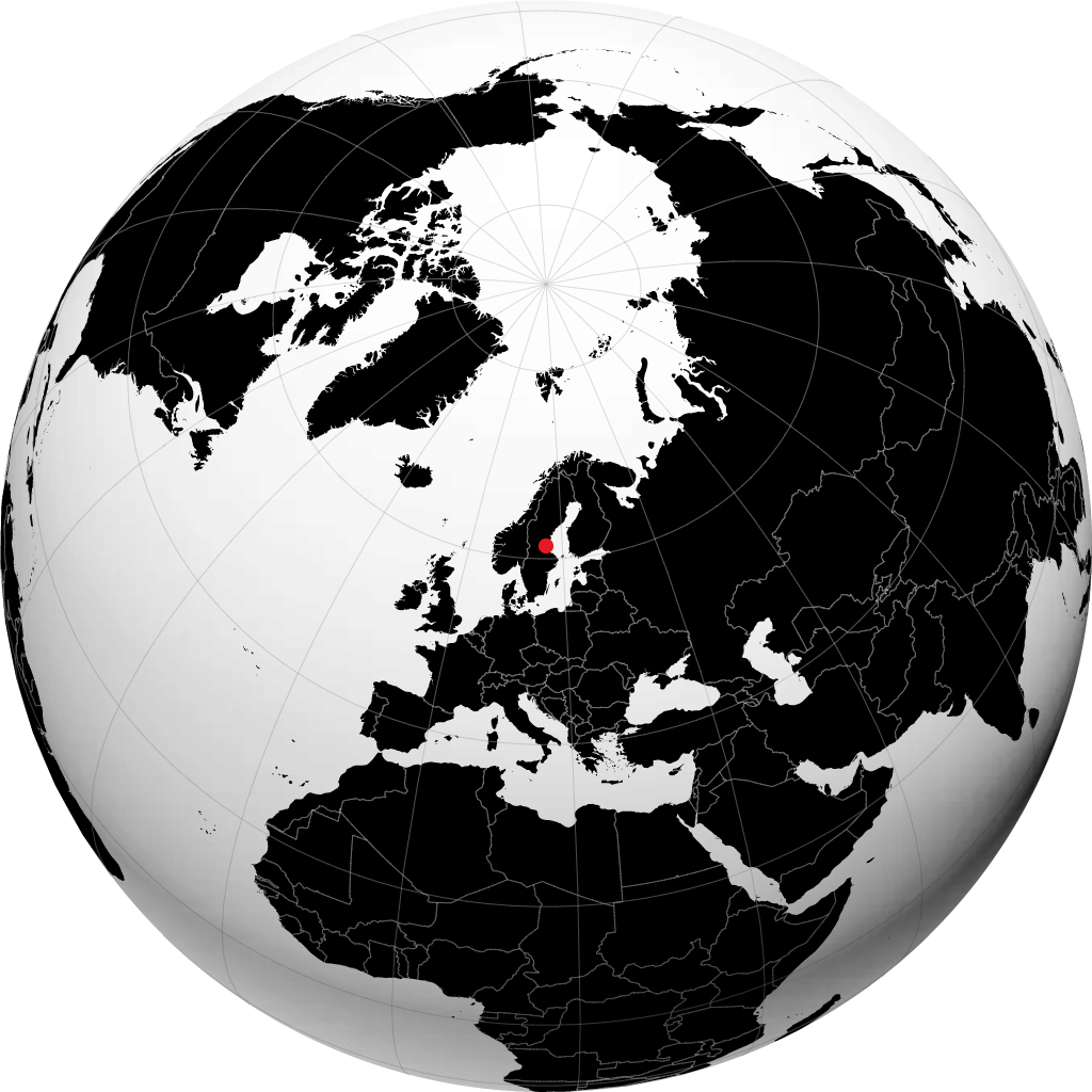 Bollnas auf dem Globus