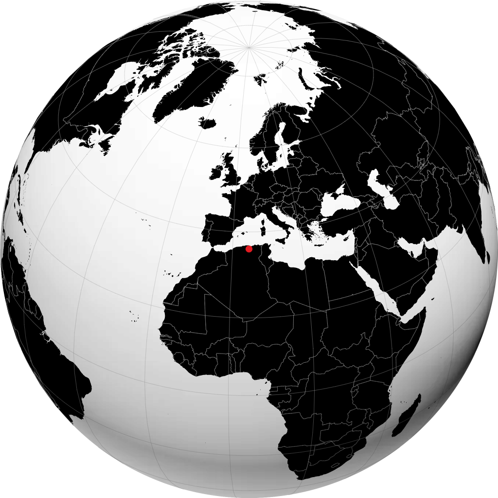 Bordj Bou Arreridj auf dem Globus