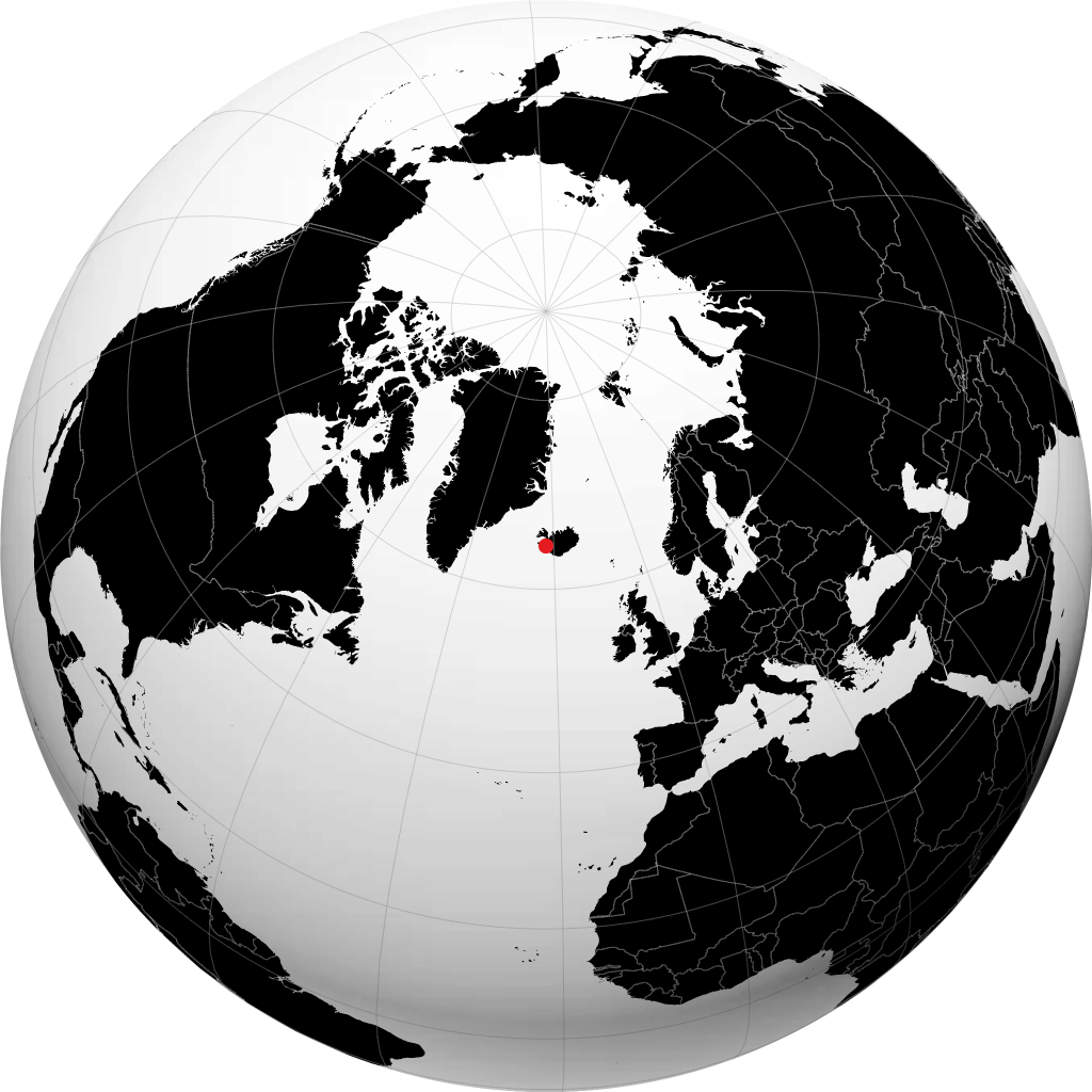 Borgarnes auf dem Globus