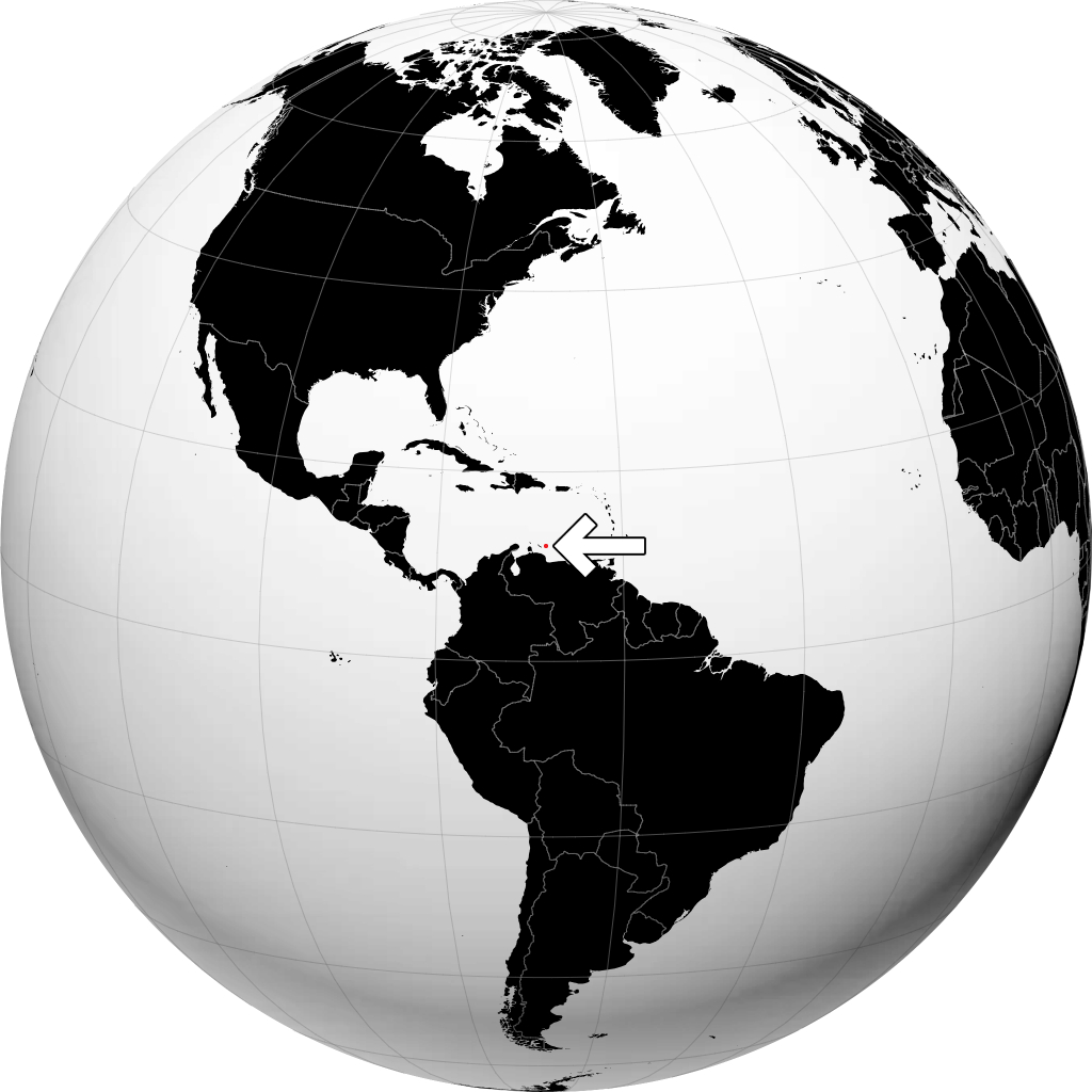 Bonaire, Sint Eustatius und Saba auf dem Globus