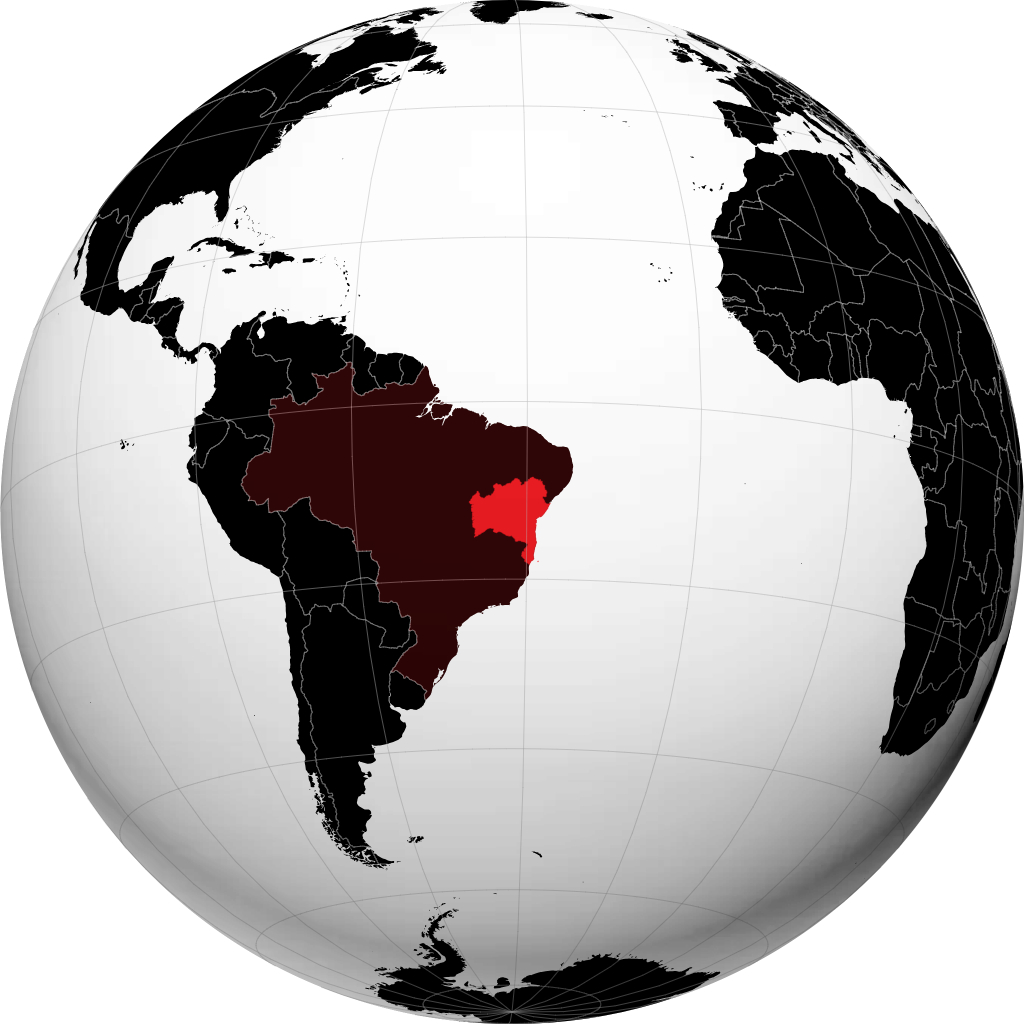 Bundesstaat Bahia auf dem Globus