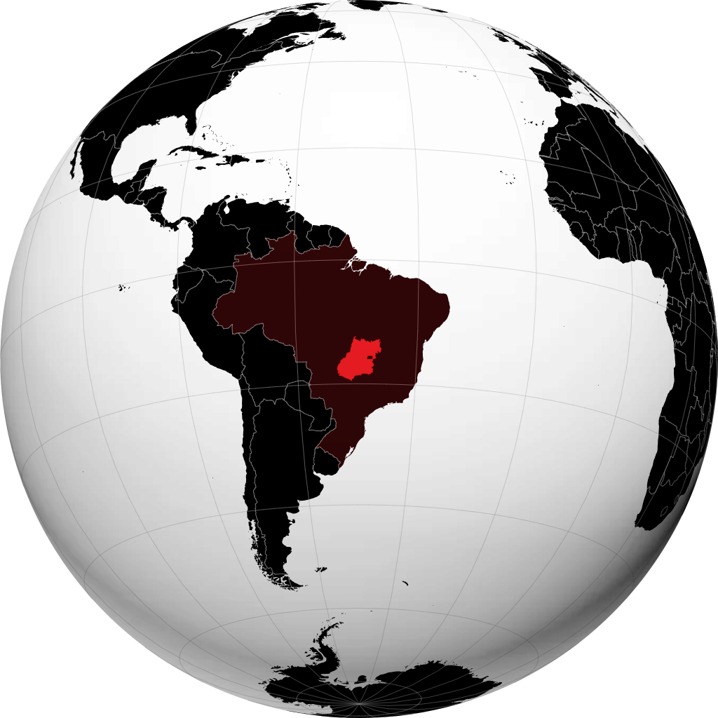 Bundesstaat Goiás auf dem Globus