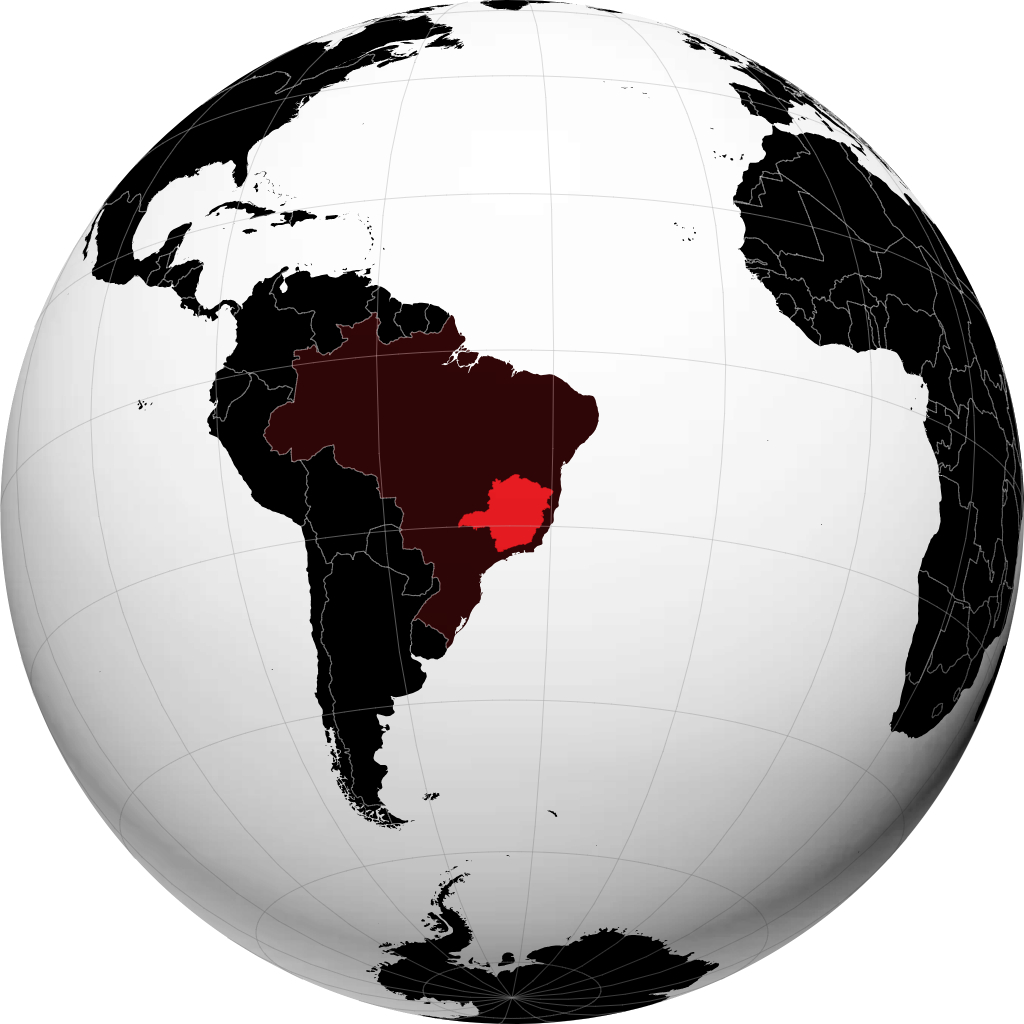 Bundesstaat Minas Gerais auf dem Globus