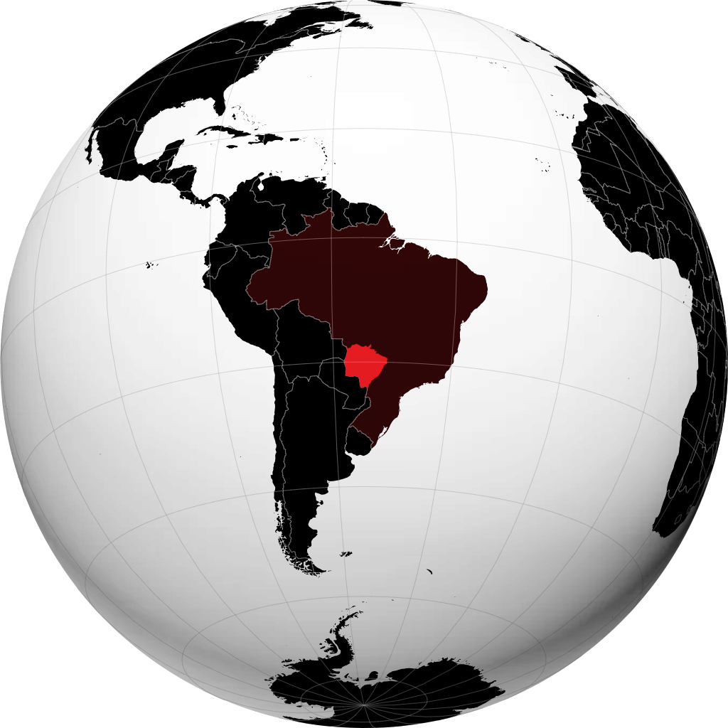 Bundesstaat Mato Grosso do Sul auf dem Globus
