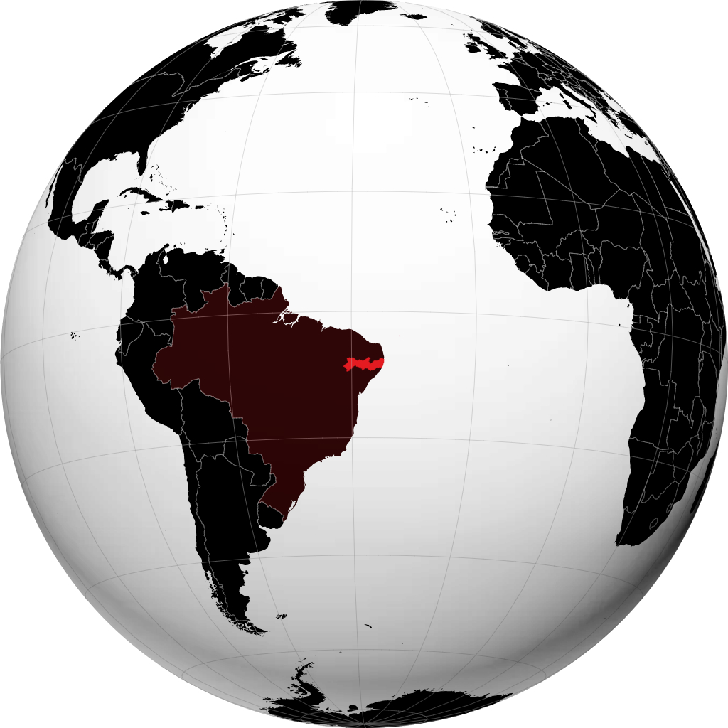 Bundesstaat Pernambuco auf dem Globus