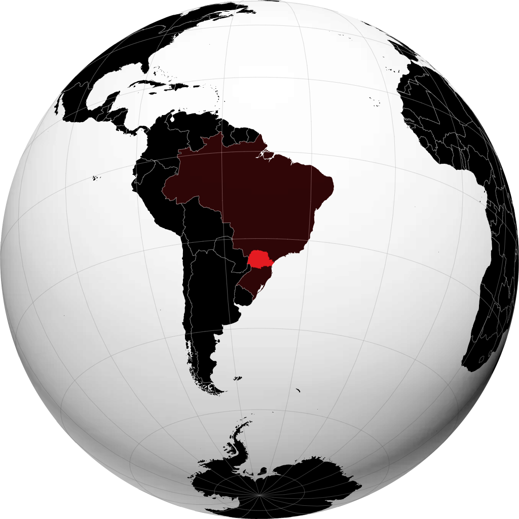 Bundesstaat Paraná auf dem Globus