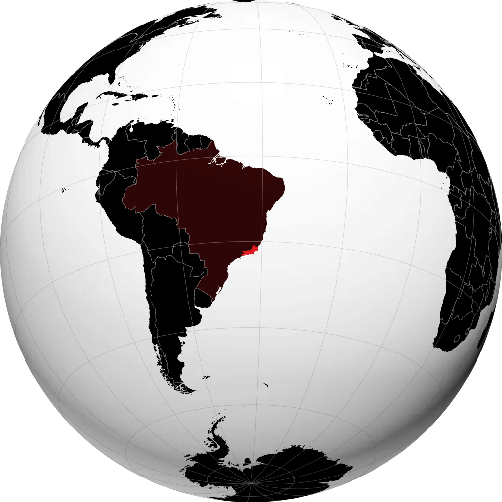 Bundesstaat Rio de Janeiro auf dem Globus