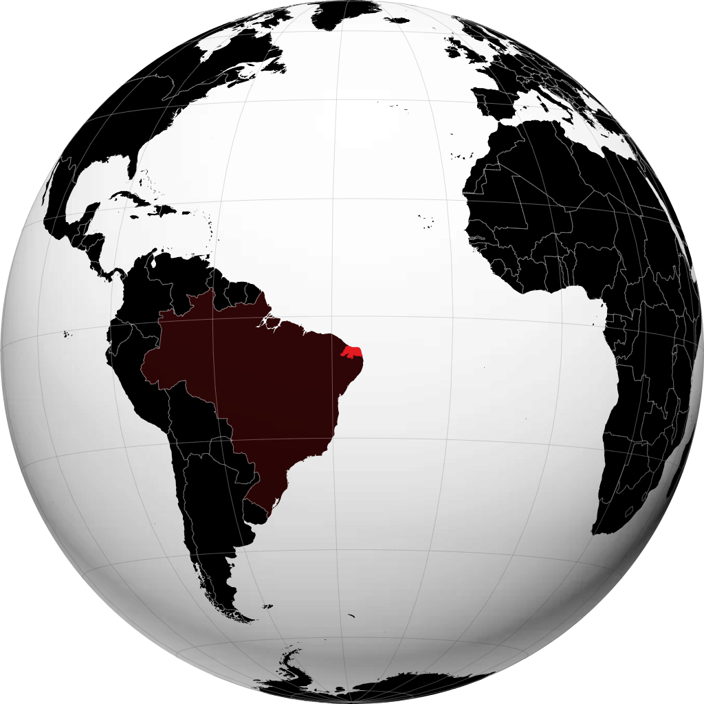 Bundesstaat Rio Grande do Norte auf dem Globus